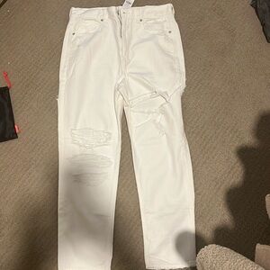 American eagle white distressed mom Jean